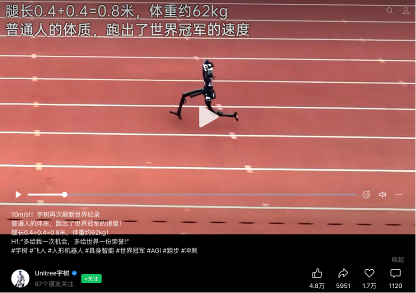 宇树H1人形机器人