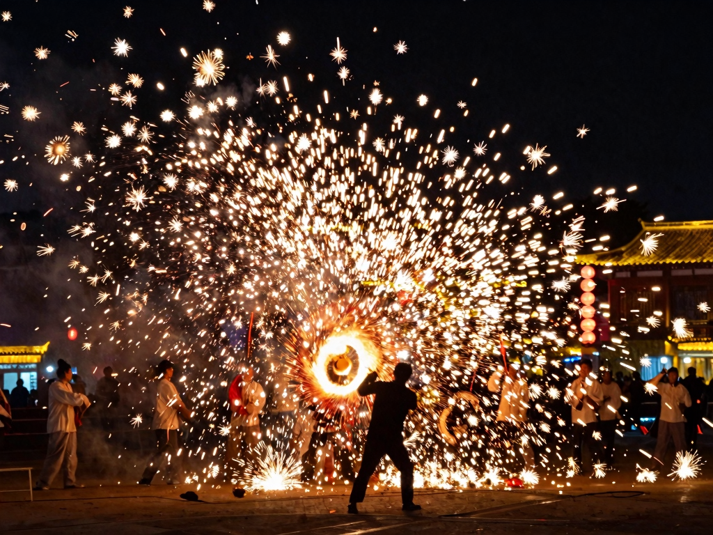 "铁水砸向夜空的那一刻"：4月西安这些地方免费看千年非遗打铁花！