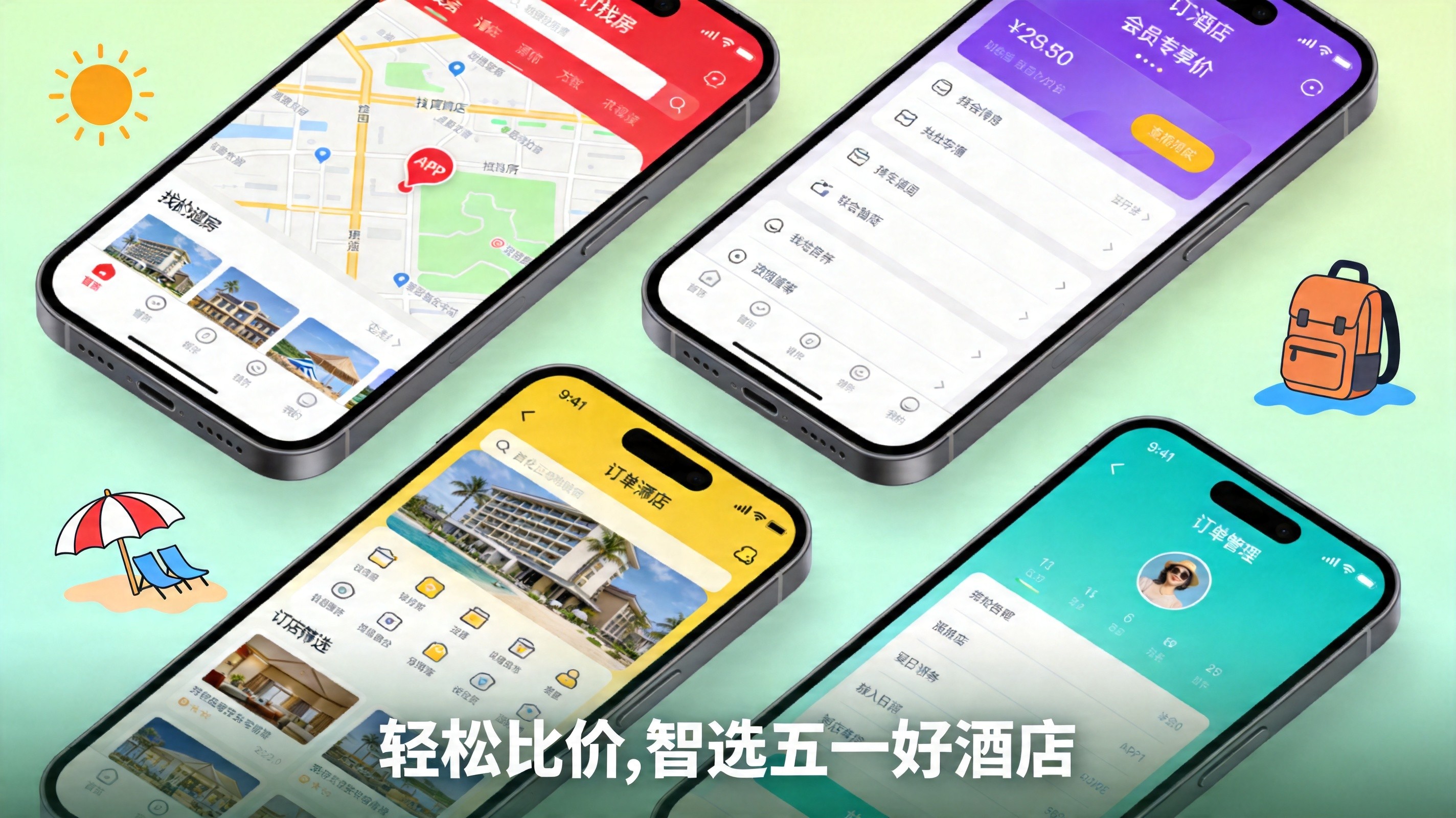 五大订酒店App对比
