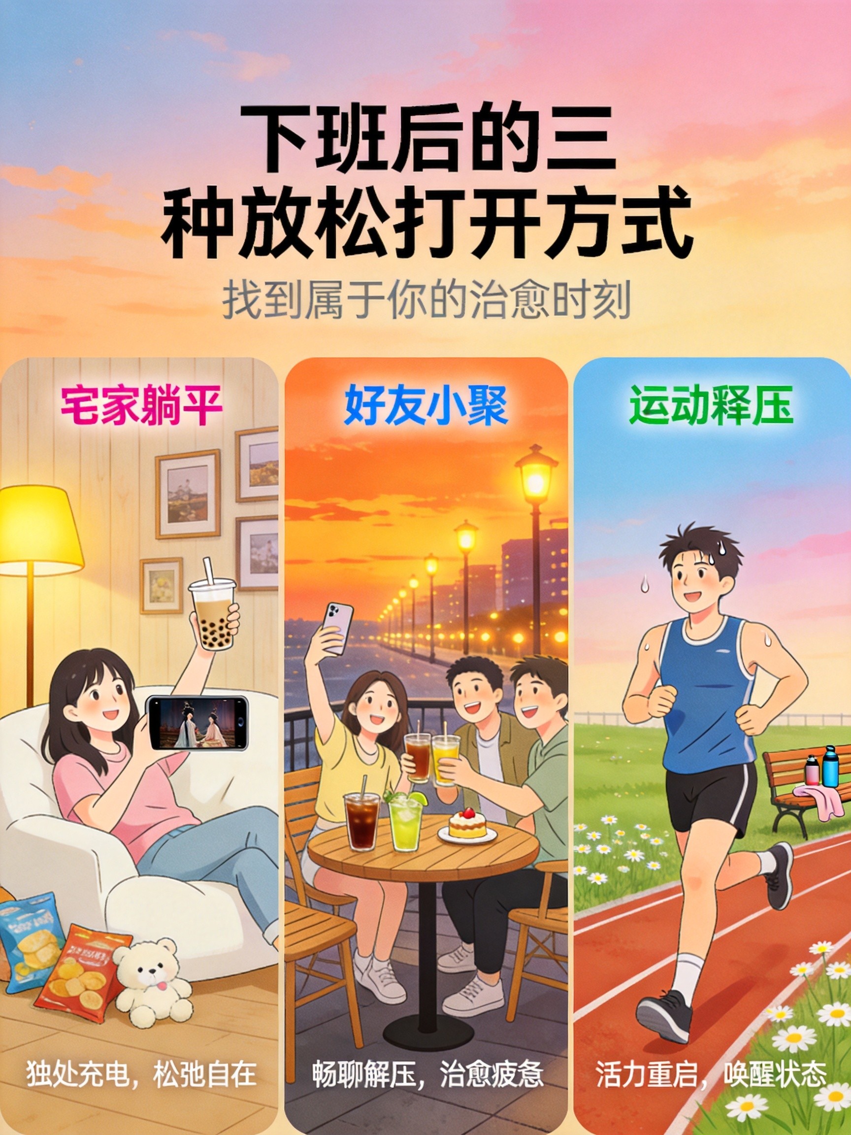 下班后放松方式对比