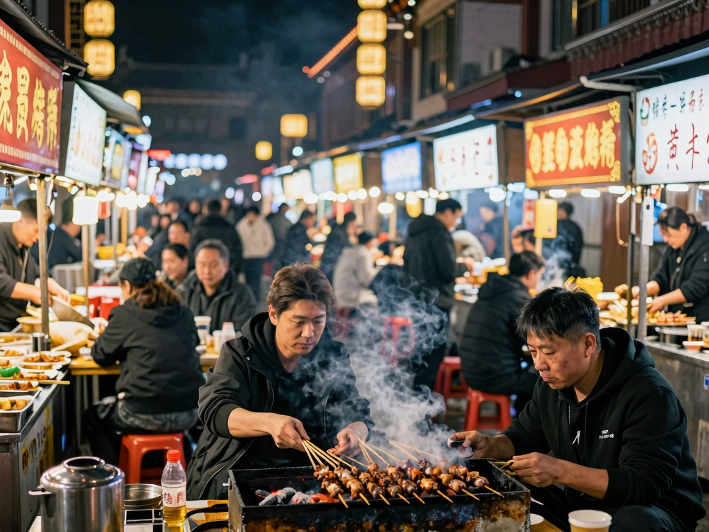 东新街夜市夜景