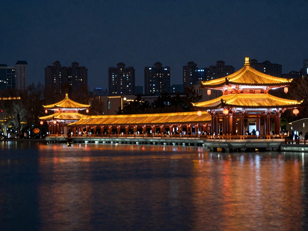 汉城湖夜景