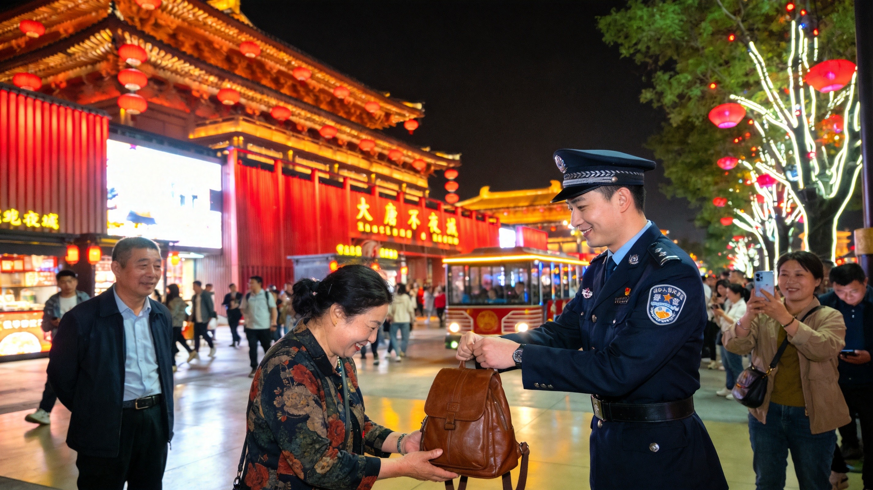 大唐不夜城半小时寻回遗失包，西安用速度守护游客安心