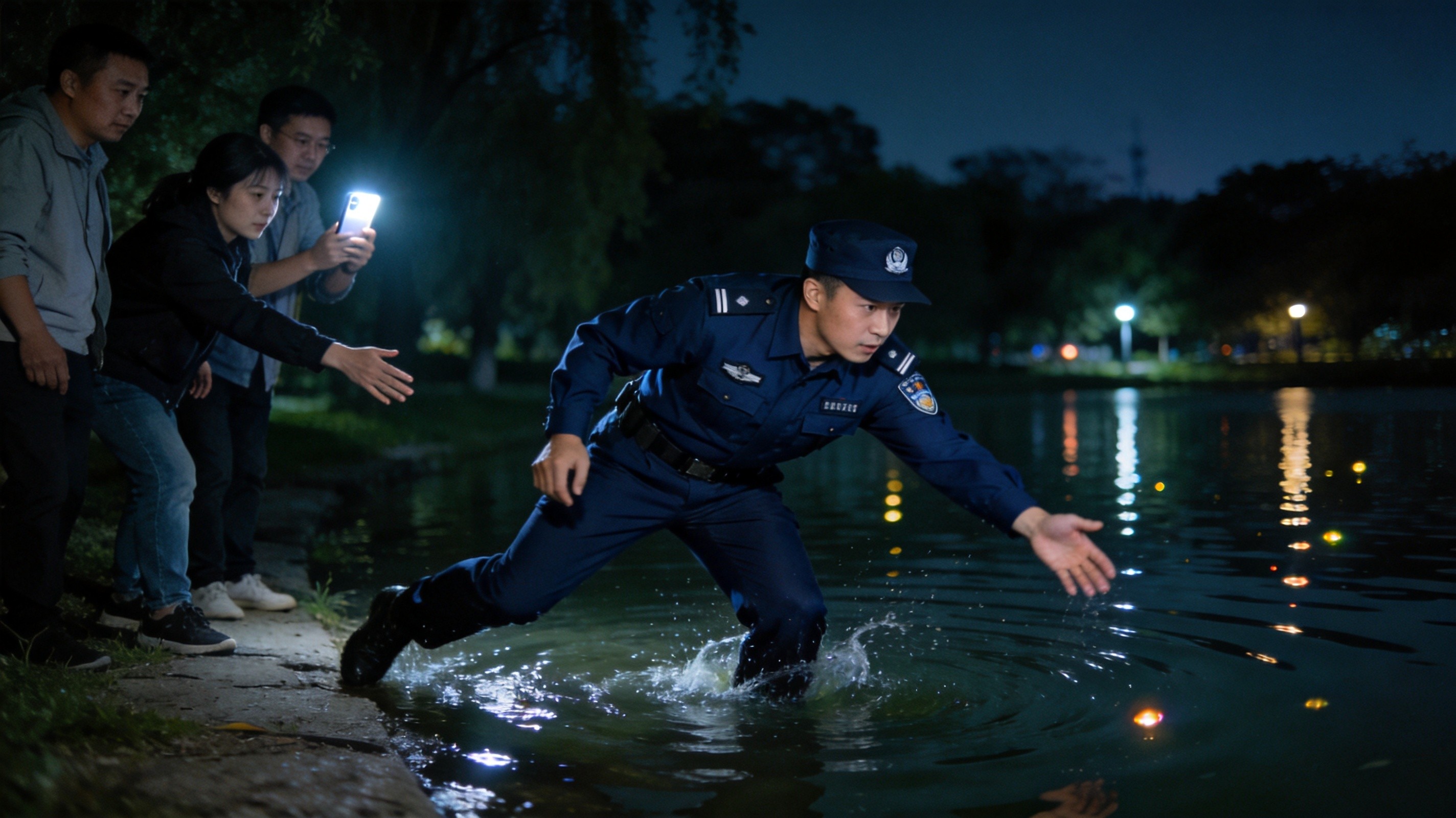 西安民警跳湖救人后，一个举动让所有人破防了
