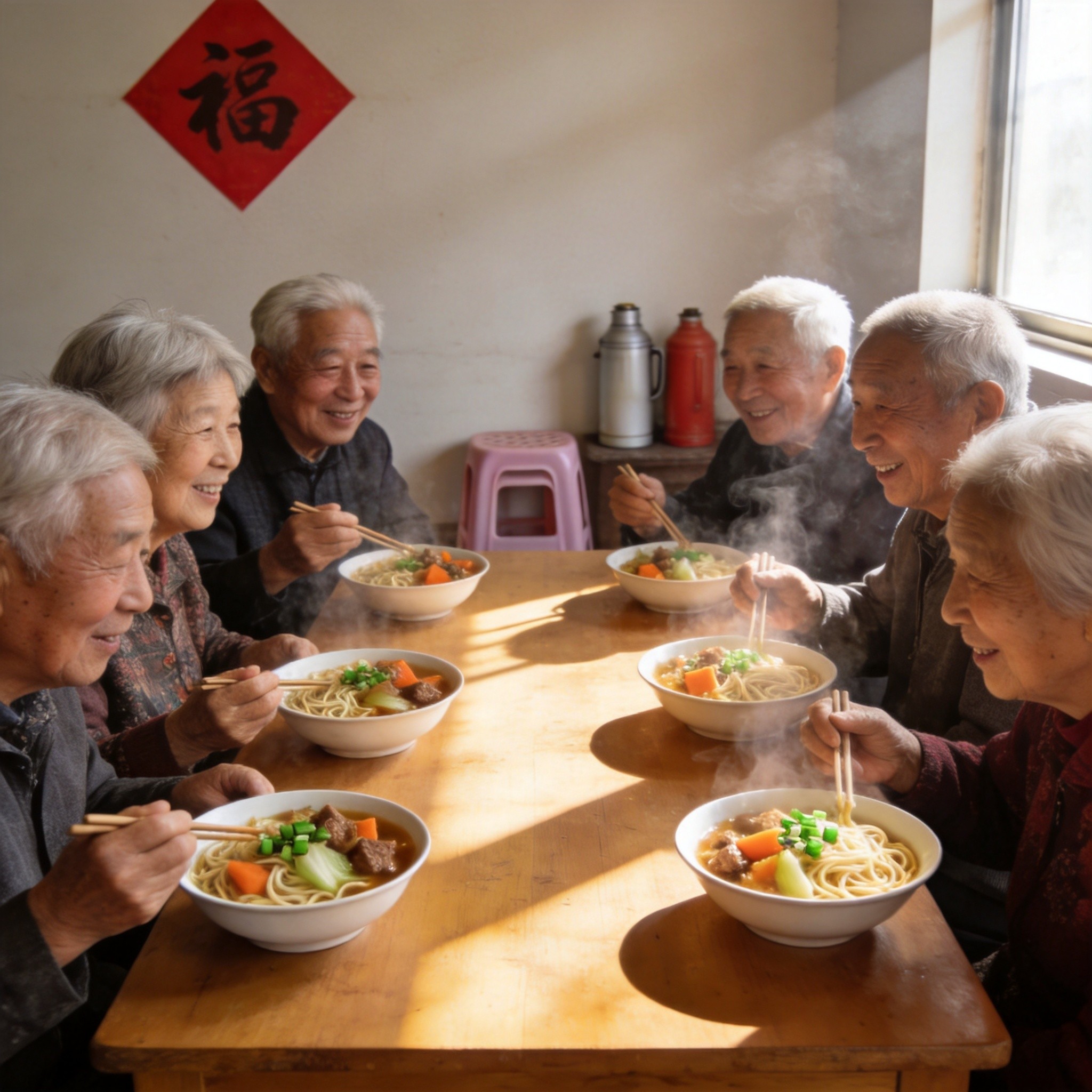 西安这个村开了家免费餐厅，86岁奶奶说：现在顿顿热乎可口