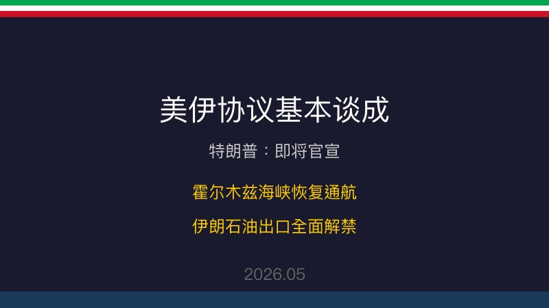 美伊协议基本谈成