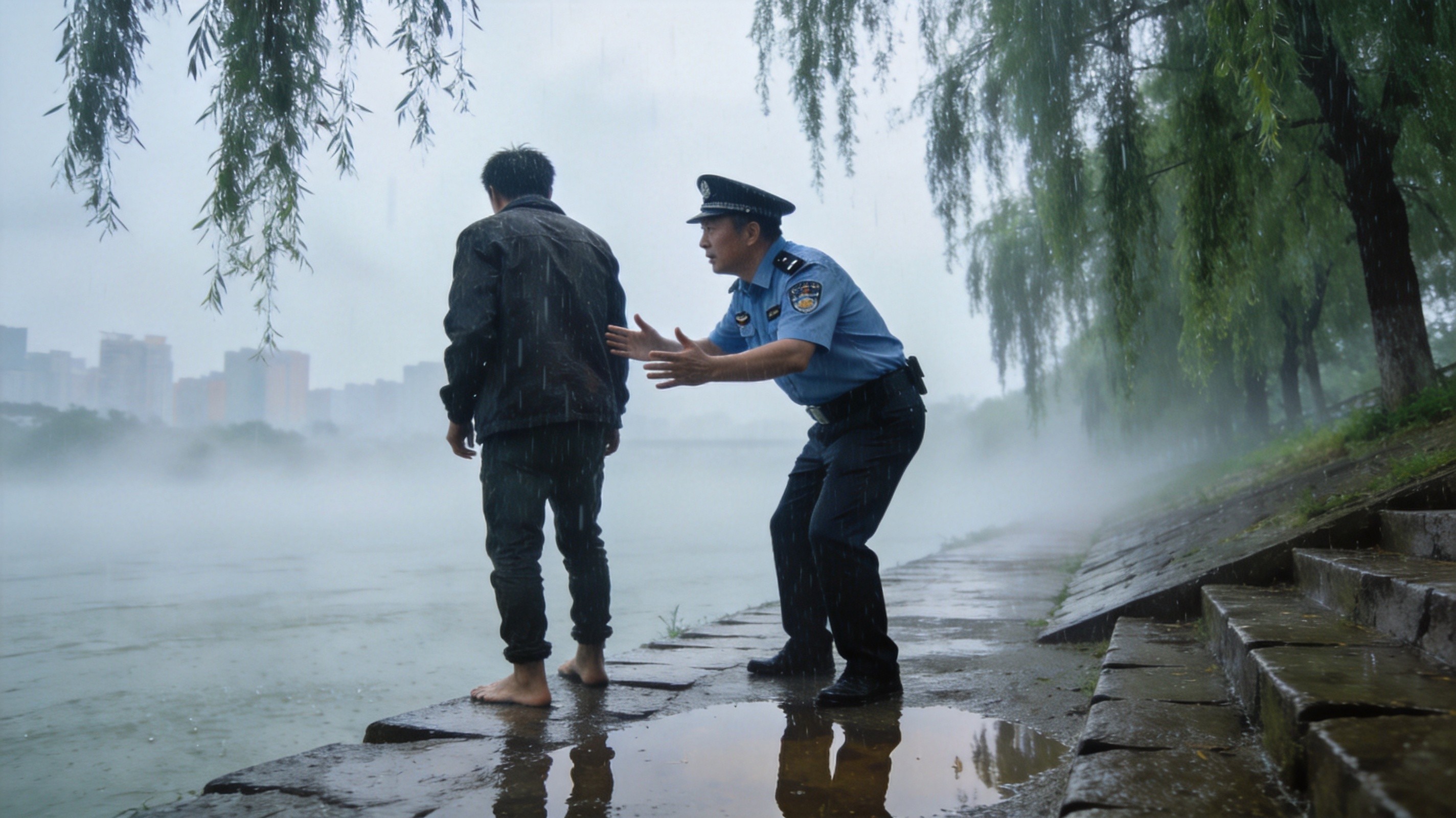 雨中灞河那一声"你过来"，他救下了一条命