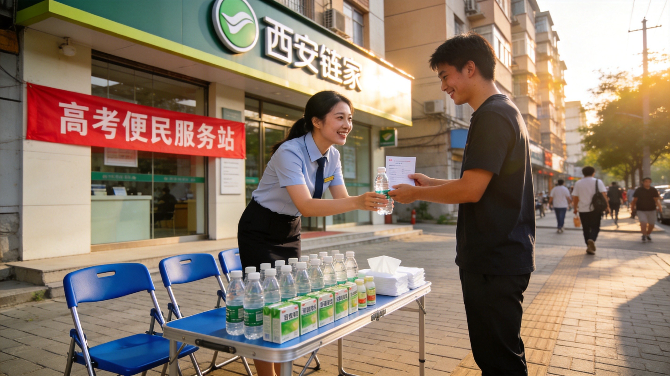 西安链家全城200+门店变身高考服务站：吹空调喝热水，考场外多了个"邻居家"