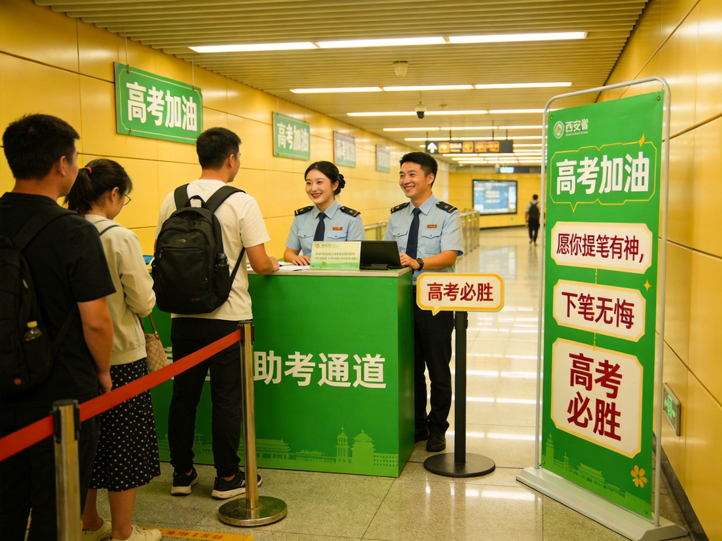 西安地铁为高考按下加速键：绿色通道、加油包、家长休息区全安排