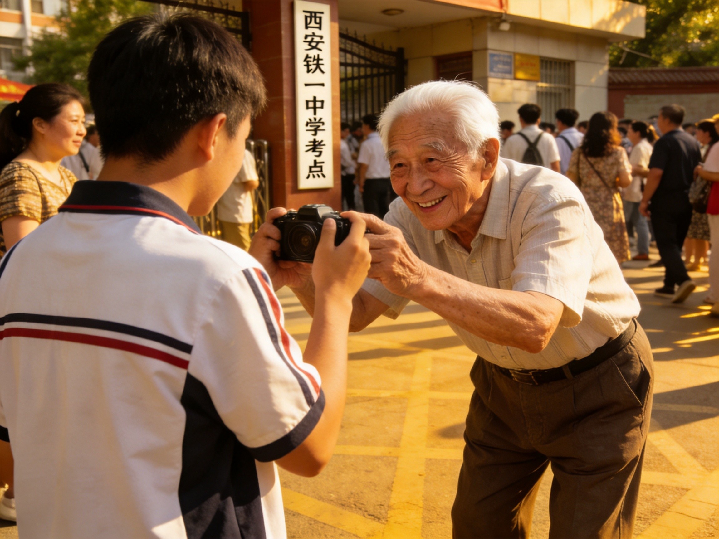西安考场外，这位88岁老人的固执暖了无数人