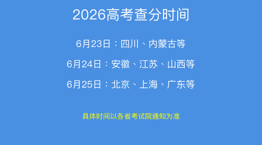 2026高考查分时间来了！23日起可查分