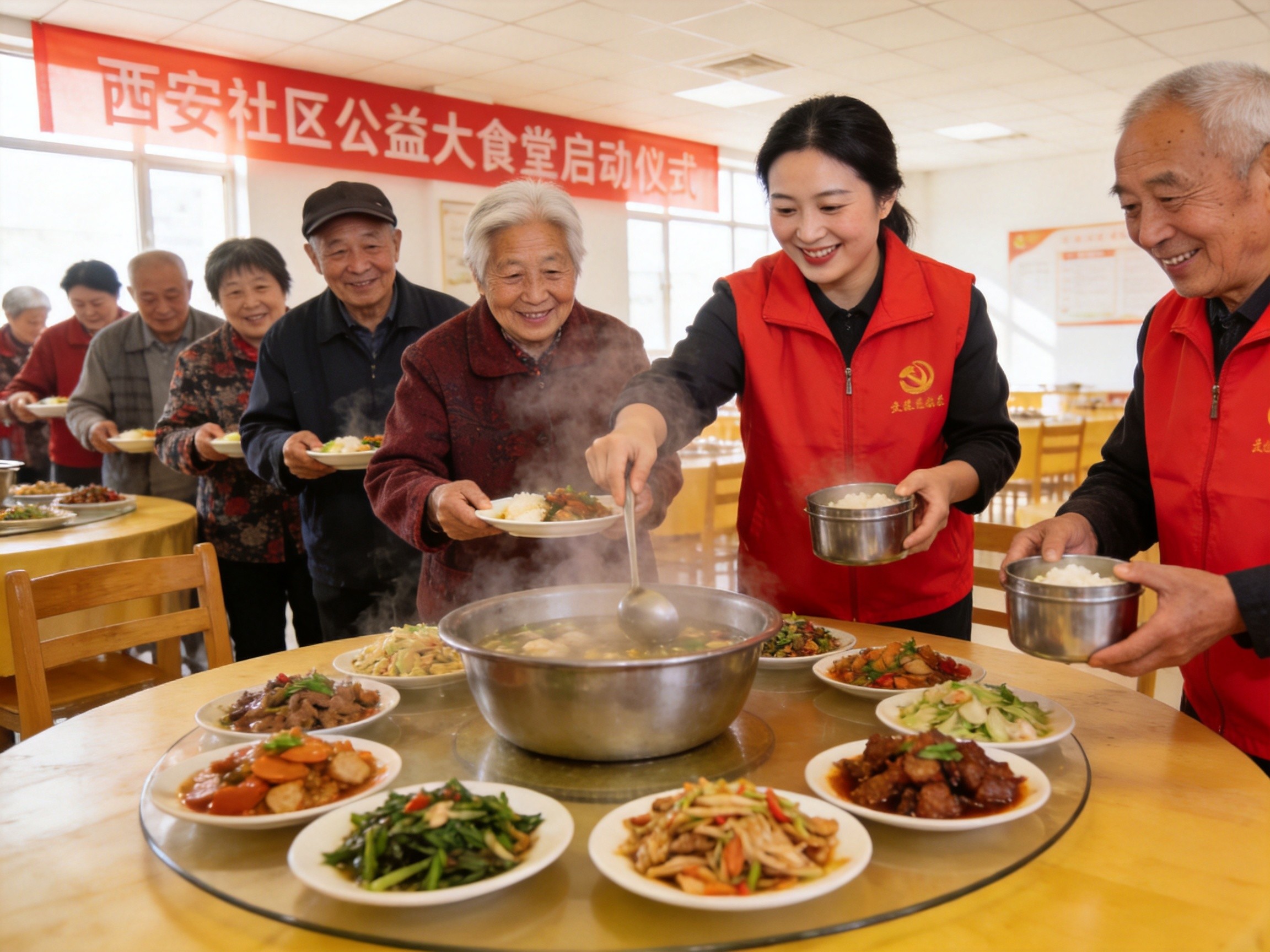 西安这个社区食堂开业了，第一顿饭让无数人红了眼眶
